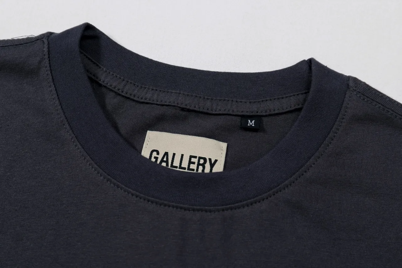 p90 (detail picture) 650#Gallery Dept New New Color Classic Basic Letter LOGO Basic Slogan Round Neck Short Sleeve T-shirt Pure Cotton Tee Gray Black Light Gray Pink Orange S～XL